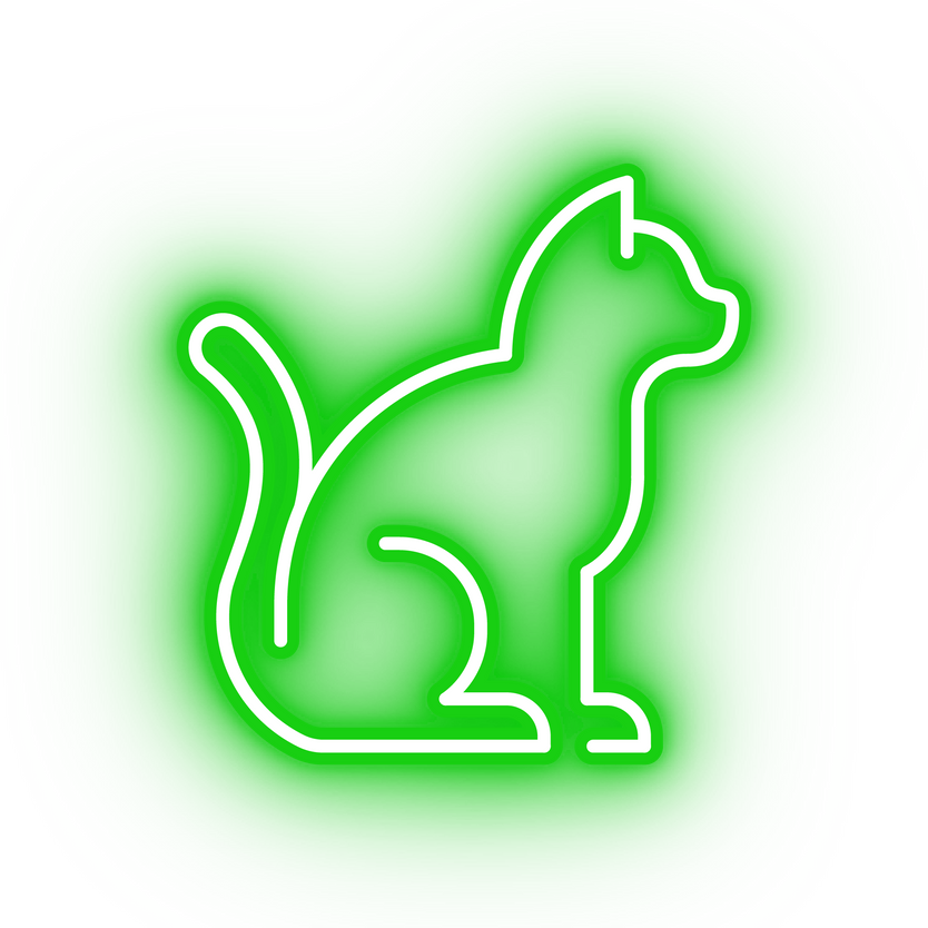 Neon green cat profile icon