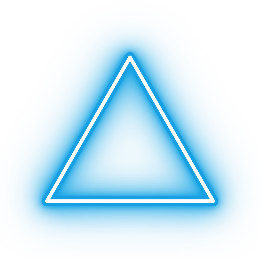 Neon blue triangle icon