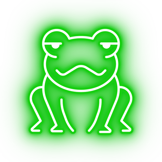 Neon green frog icon