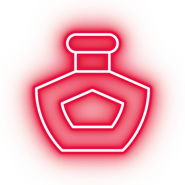 Neon red bottle icon