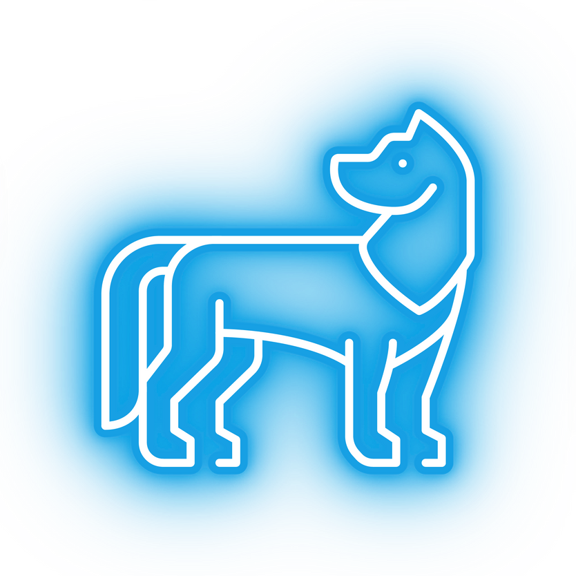 Neon blue wolf icon